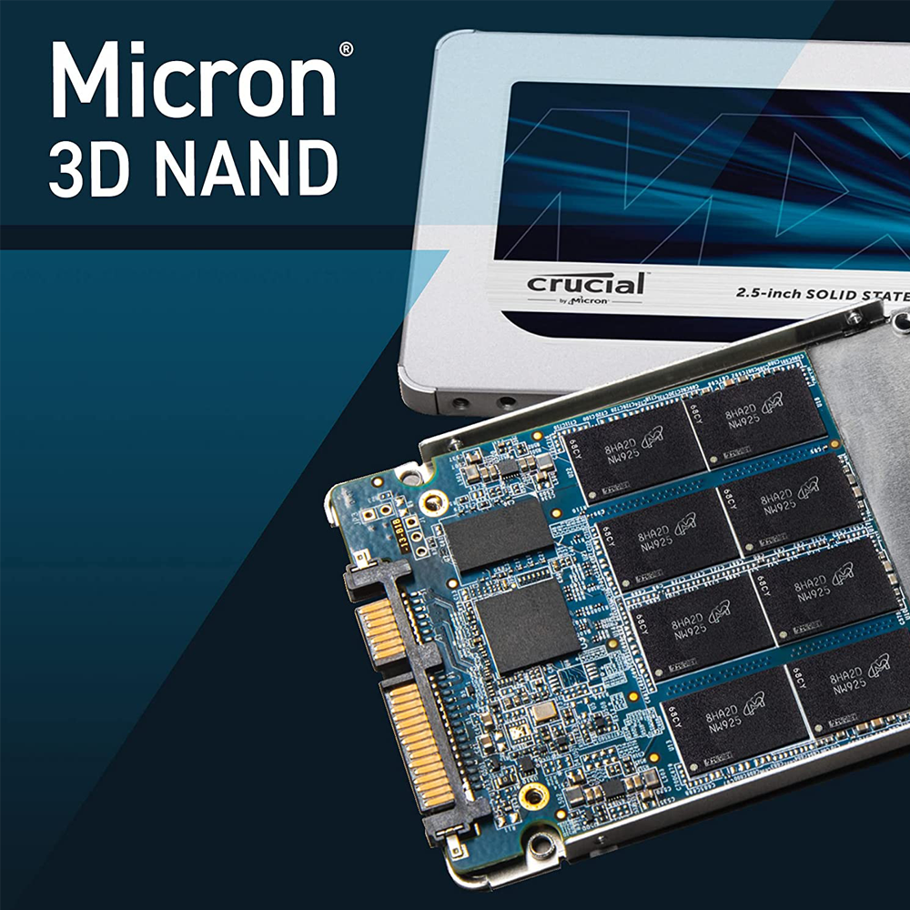 Crucial MX500 500 GB, SSD, SATA 6 Gb/s, 2,5" – Bild 2